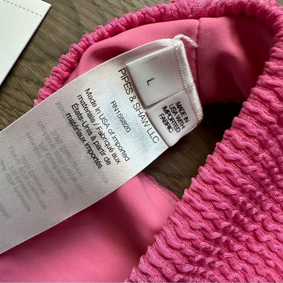 NWT Veronica Beard Marau Crinkle Bikini Bottom Pink Sherbet - Size Large - Picture 8 of 10